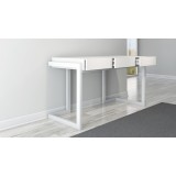 Furnitech Contemporary Writing Desk in Textured Matte White - Perspective