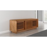 Furnitech Signature 64" Contemporary Rustic TV Stand Media Console in American White Oak with an Warm Honey Finish - Side Perspective
