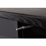 Furnitech Signature Home 78" Contemporary Ebony Oak TV Stand Media Console with Gold Steel Base - Hardware Closeup