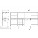 Furnitech Freestanding Bar - Side Elevation