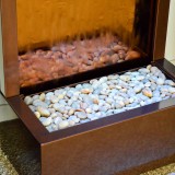 Gardenfall Bronze Mirror and Dark Copper Floor Fountain - Bottom Edge
