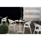 Polypropylene Shell With Aluminum Legs Side Chair - GOSSIP - White - Lifestyle