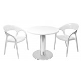 Polypropylene Shell With Aluminum Legs Side Chair - GOSSIP - White - Side - Set