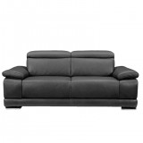 Grace Electric Motion Loveseat With Manual Adjustable Neck Rest Cushions In Dark Grey