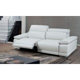 Grace Electric Motion Loveseat With Manual Adjustable Neck Rest Cushions In White - Folded