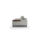 Grand D.E.L. Sofa in Mixed Dance Natural Fabric and Black Wood Legs - Side
