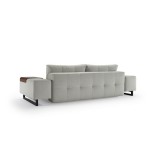 Grand D.E.L. Sofa in Mixed Dance Natural Fabric and Black Wood Legs - Back