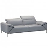 Greta Sofa Medium With Adjustable Neck Rest & Arm Cushions Grey - White BG