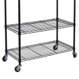 Garment Rack with Adjustable Shelves with Hooks - Black - Leg