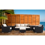 Sunset West Wicker Solana Sofa With Cushions - In Set