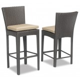 Sunset West Wicker Solana Barstool With Cushions