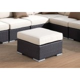 Wicker Solana Ottoman With Cushions - Lifestyle