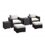 Solana Wicker Club Chair With Cushions - In Set with White BG