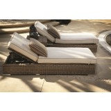 Coronado Wicker Adjustable Chaise With Cushions - Lifestyle