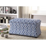 Hourglass Storage Ottoman - Abby Geo Blue