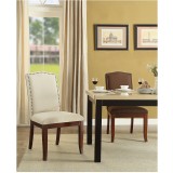 Hanson Dining Chair - White Linen Fabric