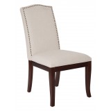 Hanson Dining Chair - White Linen Fabric