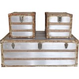 Steamer Trunk Coffee And Side Tables Set