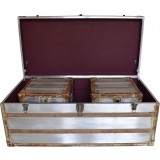 Steamer Trunk Coffee And Side Tables Set - Chest Opened