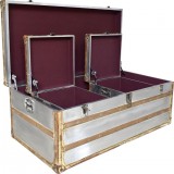 Steamer Trunk Coffee And Side Tables Set - Opened
