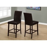 Dining Chair - 2pcs / Grey Leather-look Counter Height