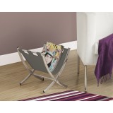  Grey Leather-look / Chrome Metal