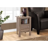 Accent Table Night Stand With Storage - Dark Taupe