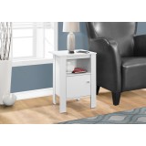 Accent Table Night Stand With Storage - White