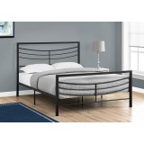 Bed - Queen Size With Black Metal Frame