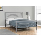 Bed - Queen Size With Grey Metal Frame