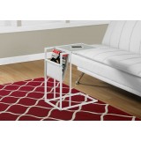 Accent Table - White / White Metal With A Magazine Rack