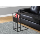 Accent Table - Black / Black Metal With A Magazine Rack