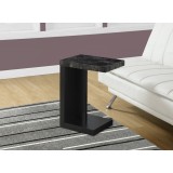 Accent Table - Black / Grey Marble-look Top