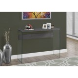 Console Table - Grey With Tempered Glass