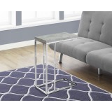 Accent Table - Grey Cement With Chrome Metal