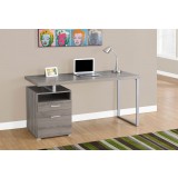 Computer Desk - 60"L / Cappuccino / Silver Metal