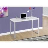 Computer Desk - 48"l / White / Silver Metal
