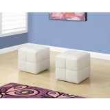 Ottoman - 2pcs Set / Juvenile / White Leather-look