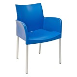 Polypropylene Shell With Aluminum Legs Side Chair - ICE-A - Sky