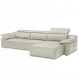  Isabel Right Hand Facing Sectional In Light Grey - White BG