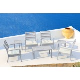 Artemis XL Club Seating Set 7 Piece with Sunbrella® Cushions - Silver Gray LIfestyle