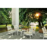 Artemis XL Club Seating Set 7 Piece with Sunbrella® Cushions - White Lifestyle 