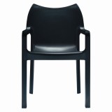 Diva Resin Outdoor Dining Arm Chair Black