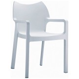 Diva Resin Outdoor Dining Arm Chair White