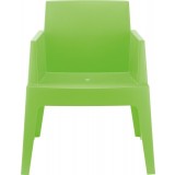 Box Resin Outdoor Dining Arm Chair - Tropical Green