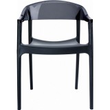 Carmen Modern Dining Chair Black Seat - Black Back