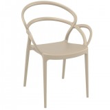 Compamia Mila Dining Arm Chair (Dove Gray) - Front Angled