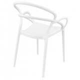 Compamia Mila Dining Arm Chair (White) - Back Angled