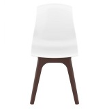 Compamia Mio PP Modern Dining Chair - White with Brown Legs