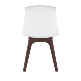 Compamia Mio PP Modern Dining Chair - White with Brown Legs